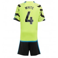 Koszulka piłkarska Arsenal Benjamin White #4 Strój wyjazdowy dla dzieci 2023-24 tanio Krótki Rękaw (+ Krótkie spodenki)